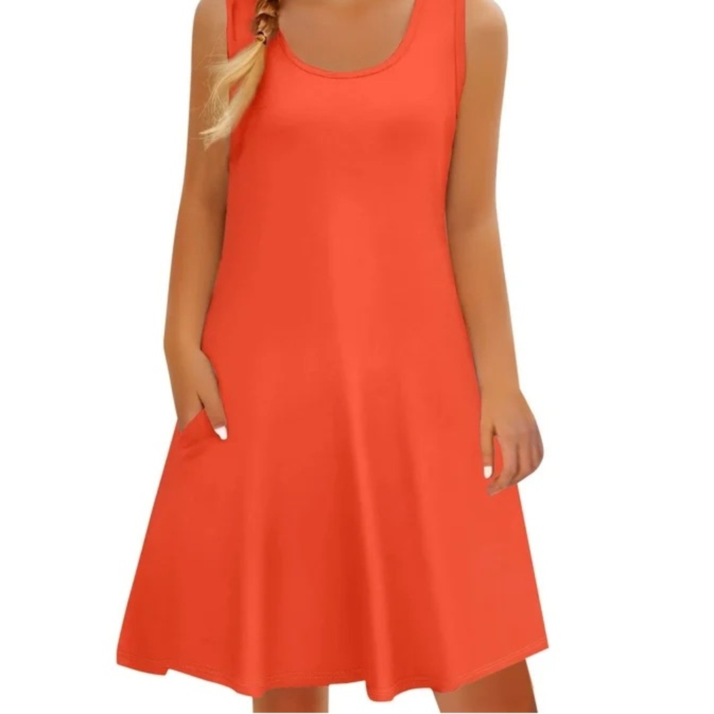 Wonder Nation Orange Kids Casual Dress With Pockets